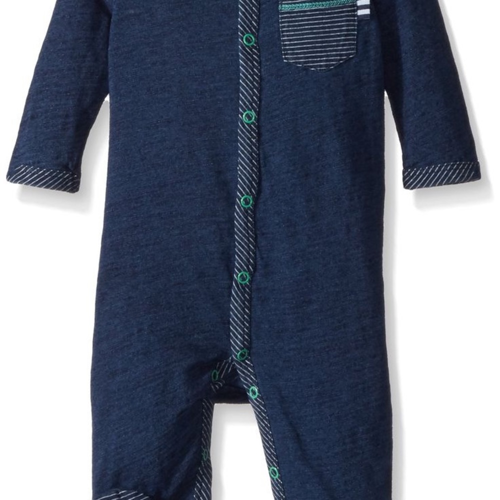 Splendid Dark Blue Kids One Piece with Striped Accents